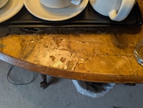 Tatty furniture.