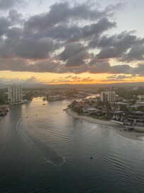 Sunset from our room balcony