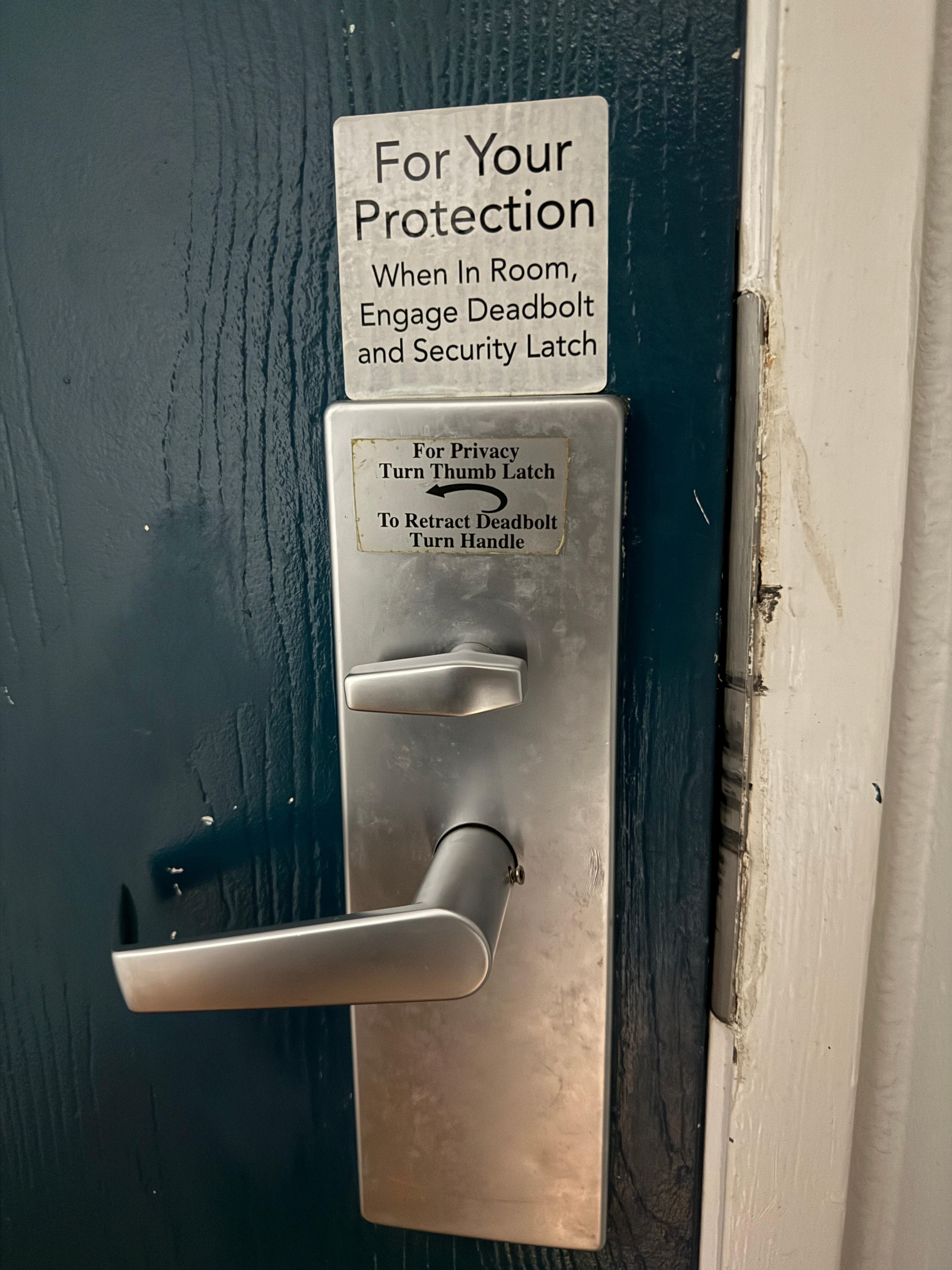 Deadbolt didn’t work well - we were nervous all night 