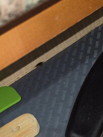 Live roach running in kitchen drawer (this is why it's blurry)