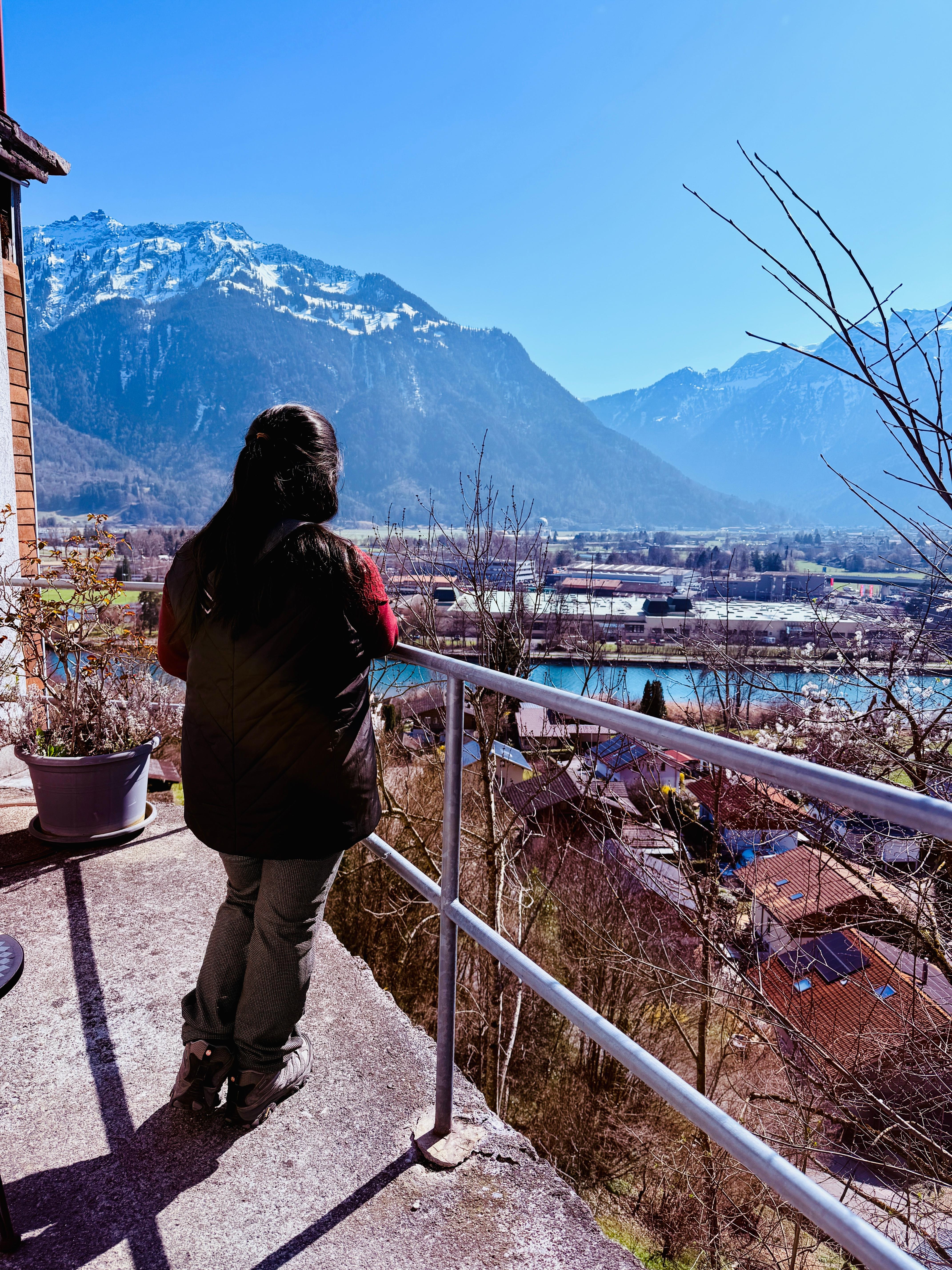 The view from the balcony area