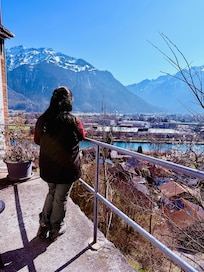 The view from the balcony area