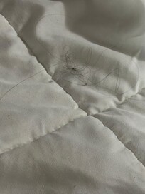 Big clump black hair on this blanket was full of old what looked like cigarette burns