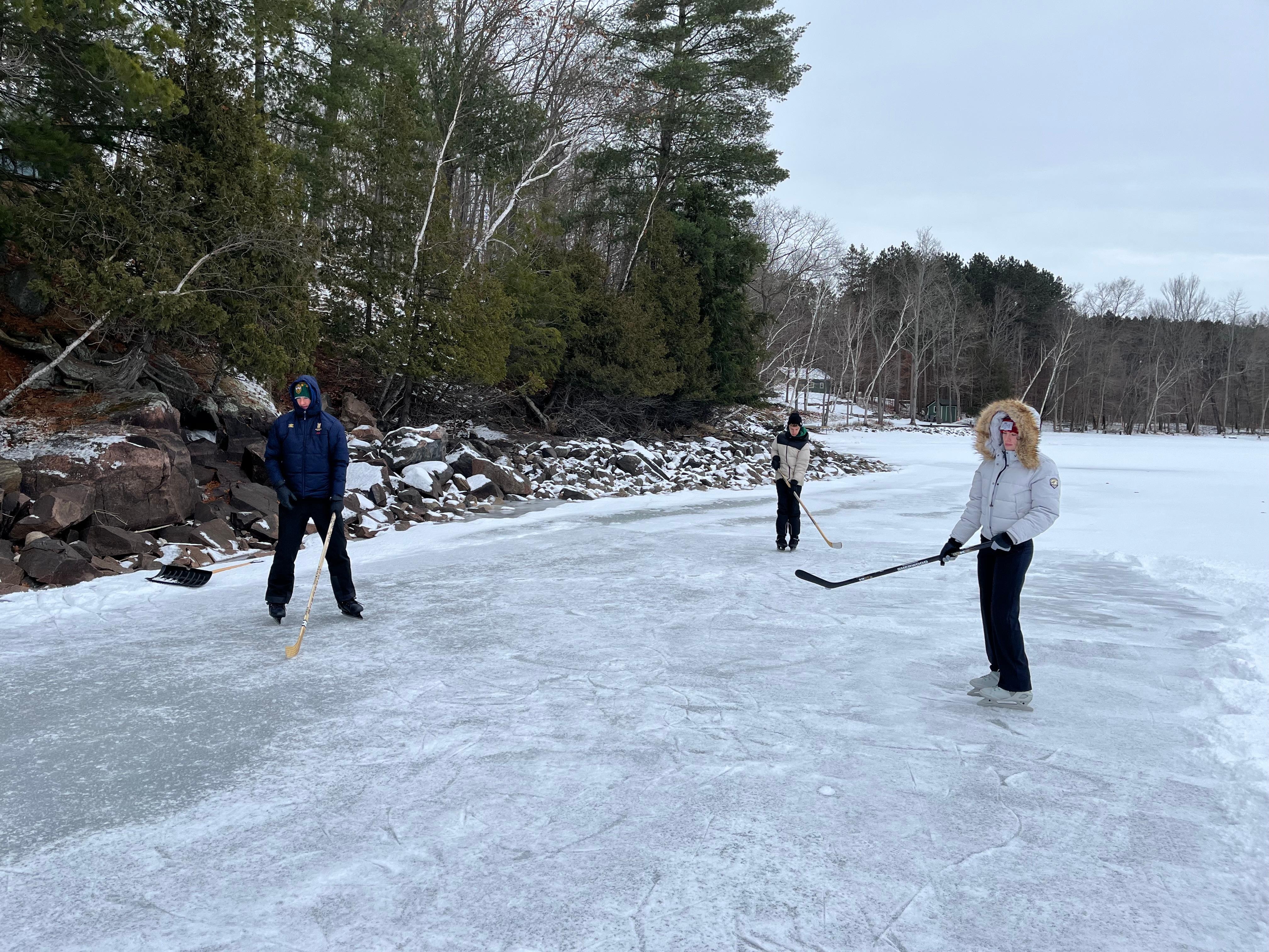 Hockey on the lake!