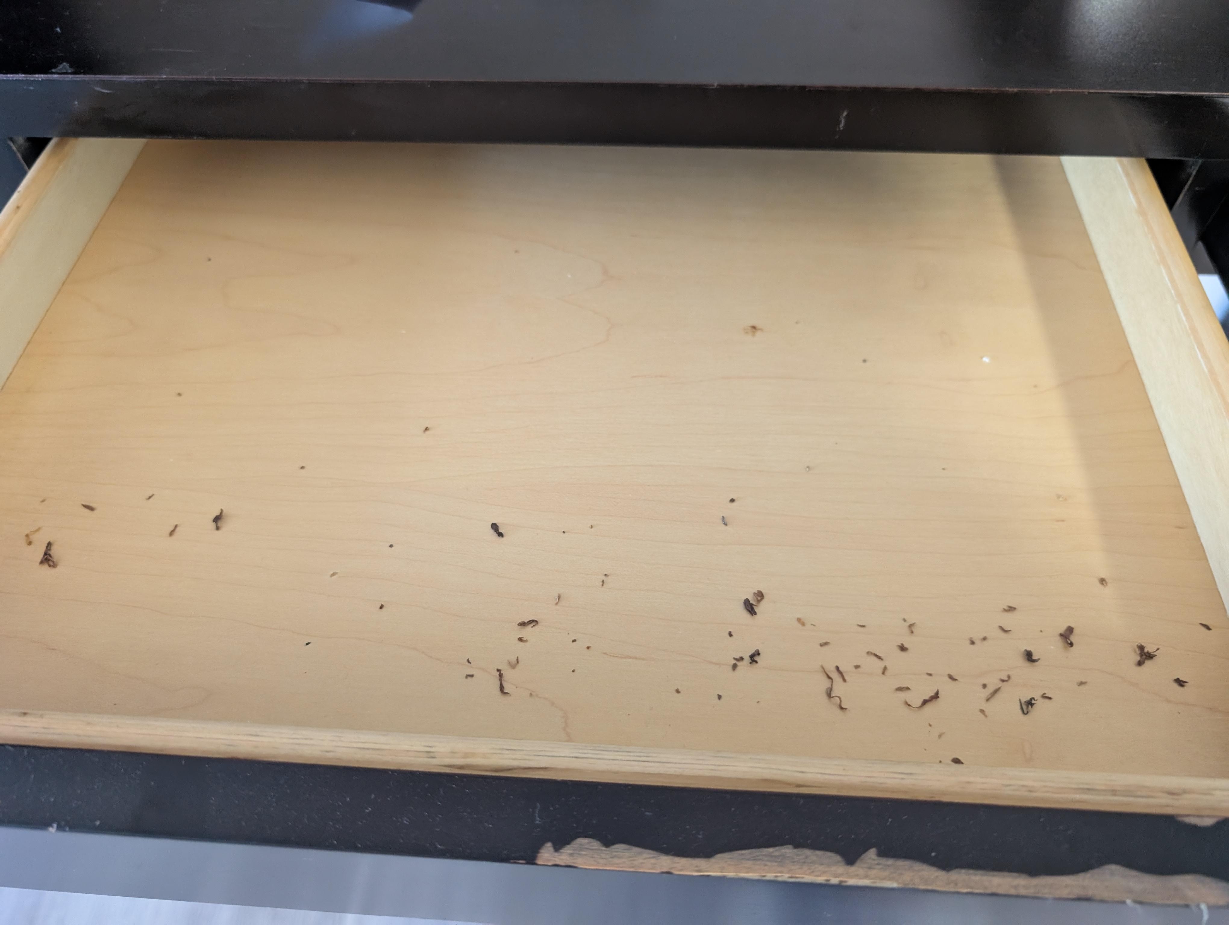 Tobacco inside of drawers.