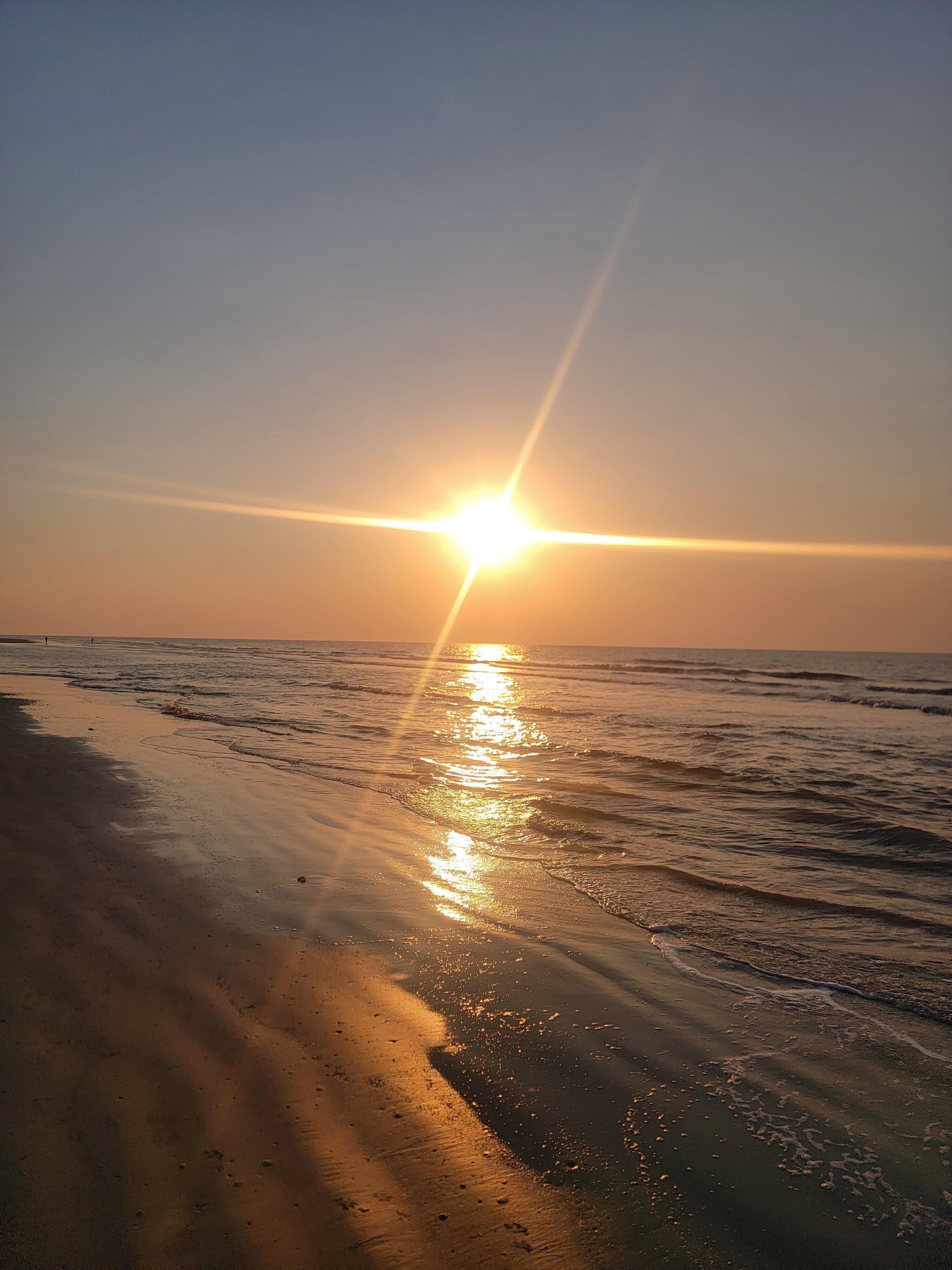 Nice sunset on the beach.