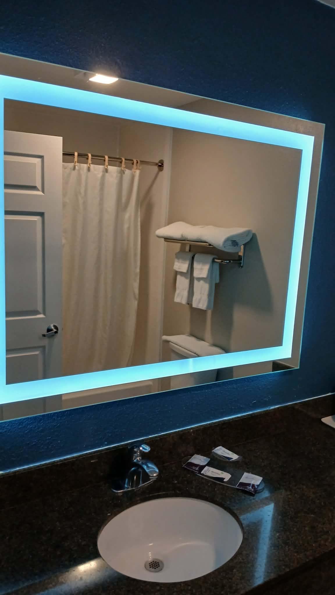 Nice size bathroom with tub and shower 