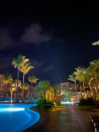Main pool area by night