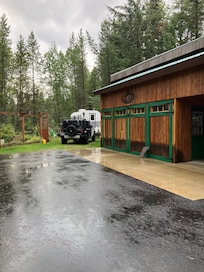 Cozy camper tucked in peaceful area