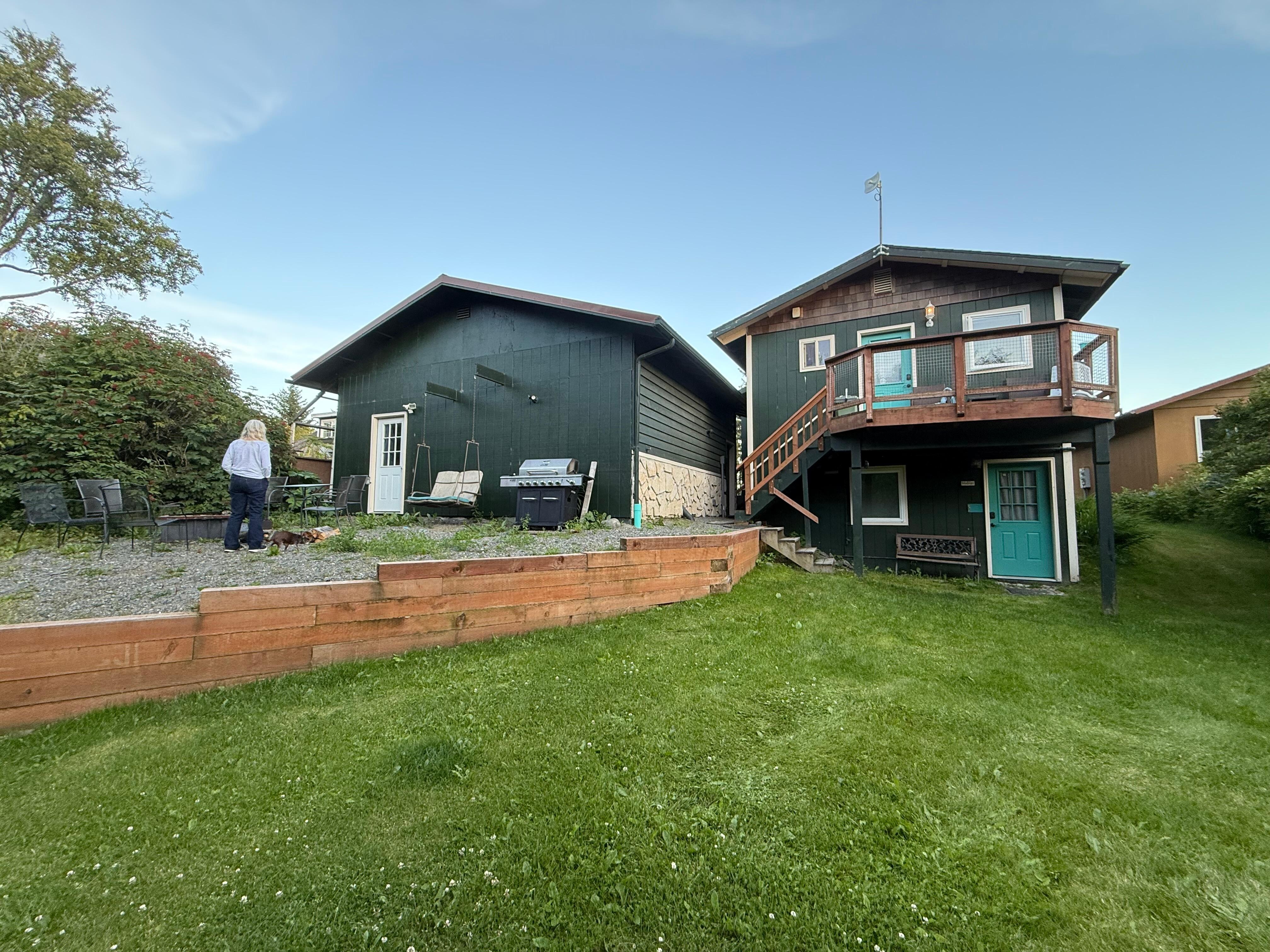 Back yard. Midships on bottom floor.