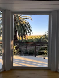 orchard view from inside the house
