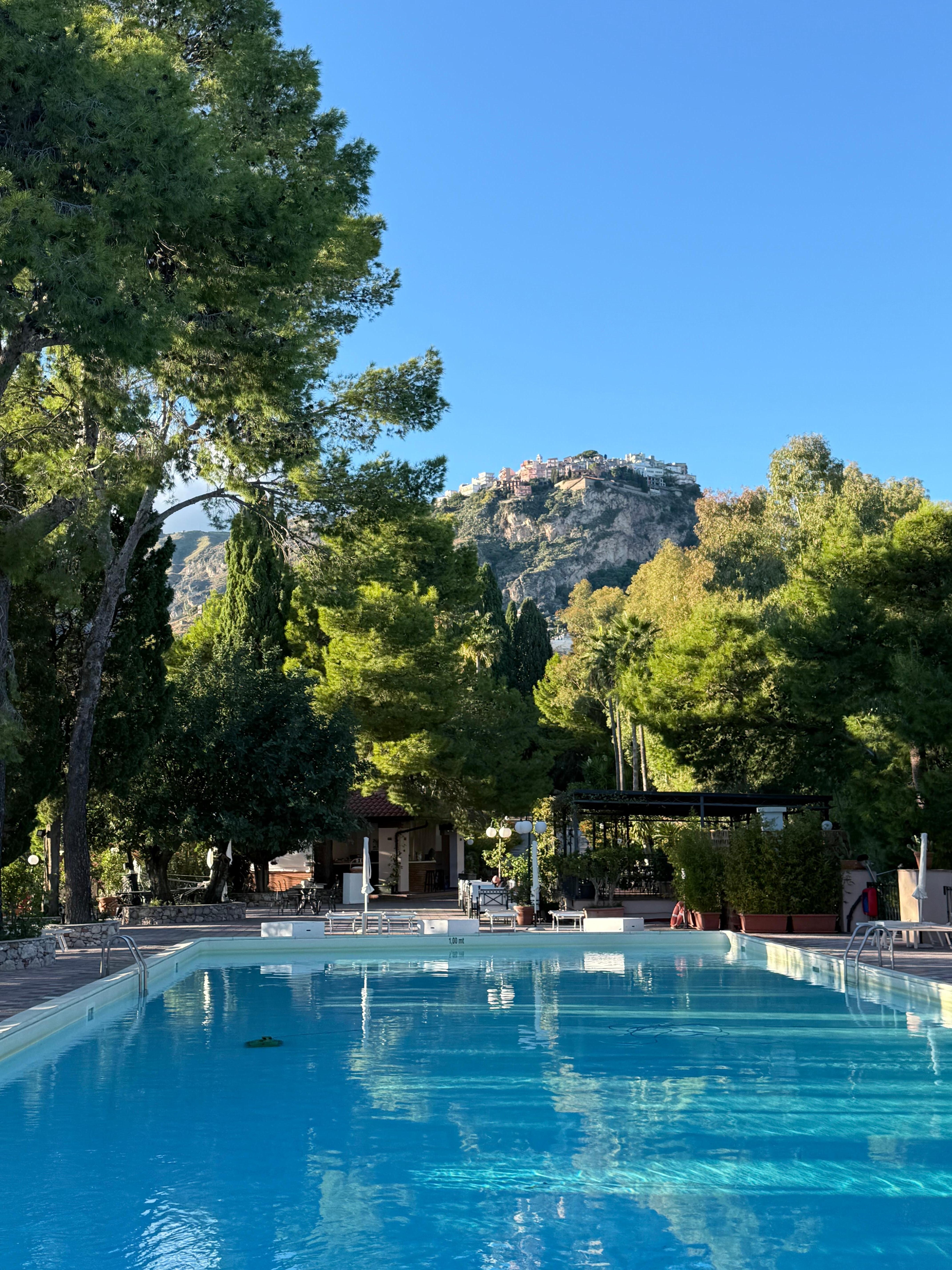 Pool is spectacular and a rare find in downtown Taormina