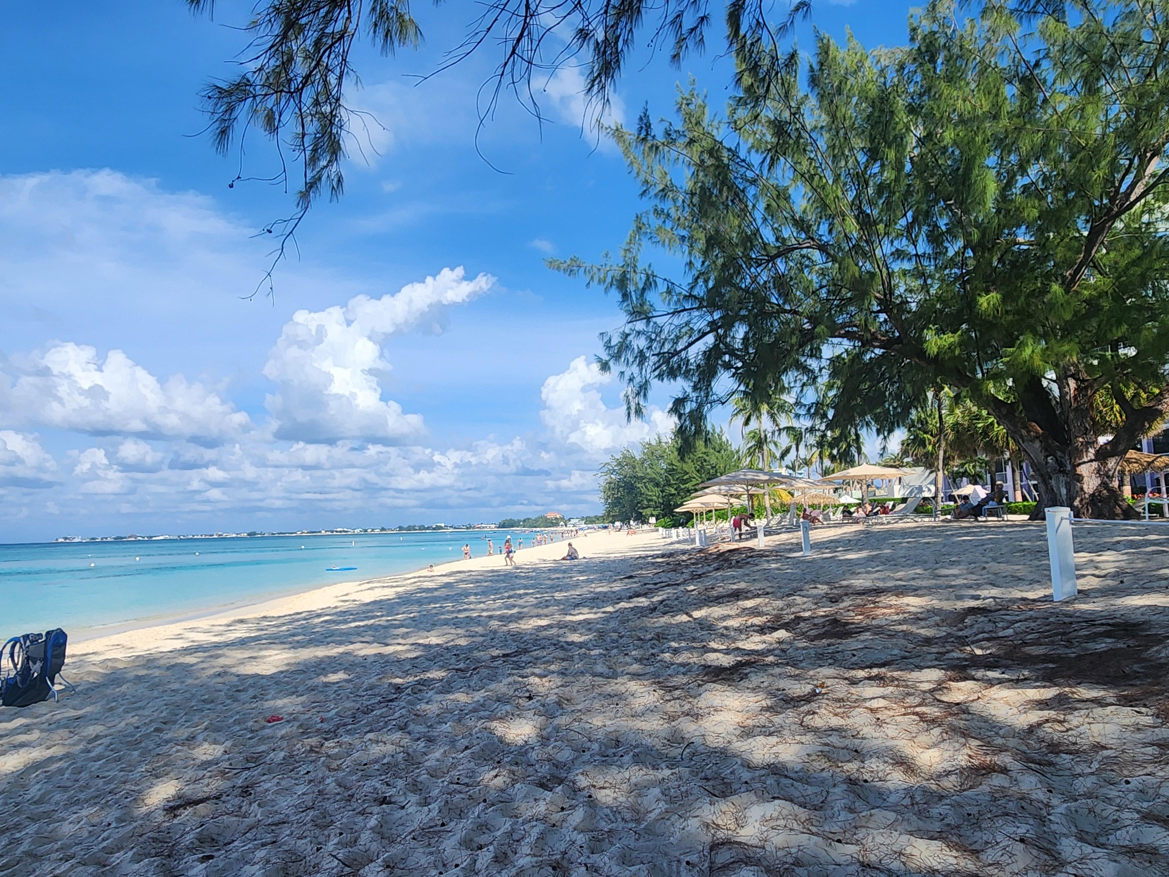 To the right of the beach access