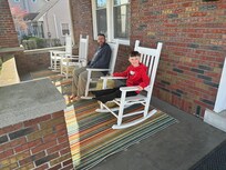Morning coffee on the front porch!