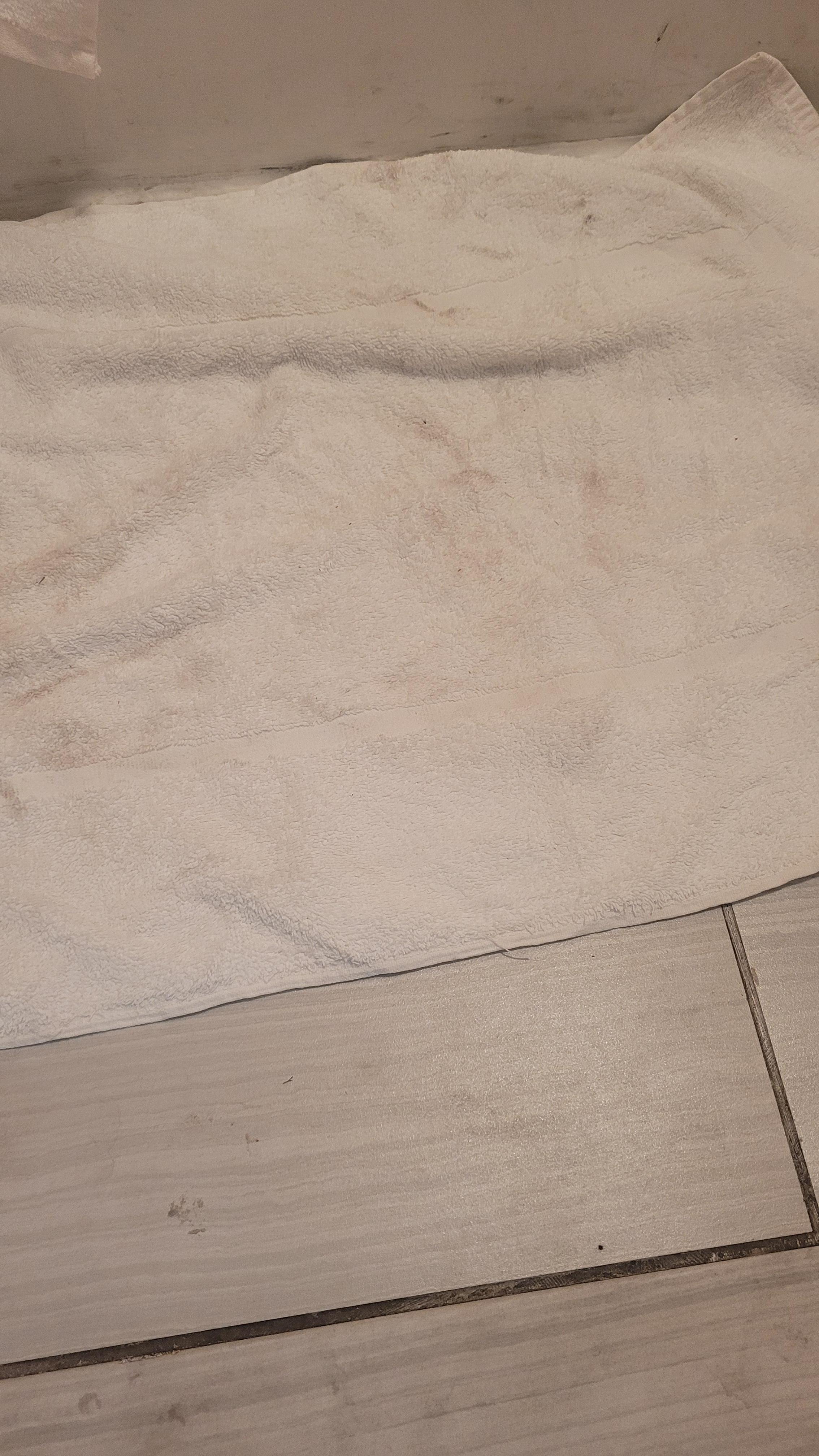 Towel with dirt from the floors