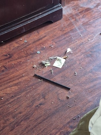 Dirt from under dresser