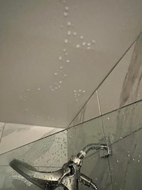Water on the ceiling from the leak