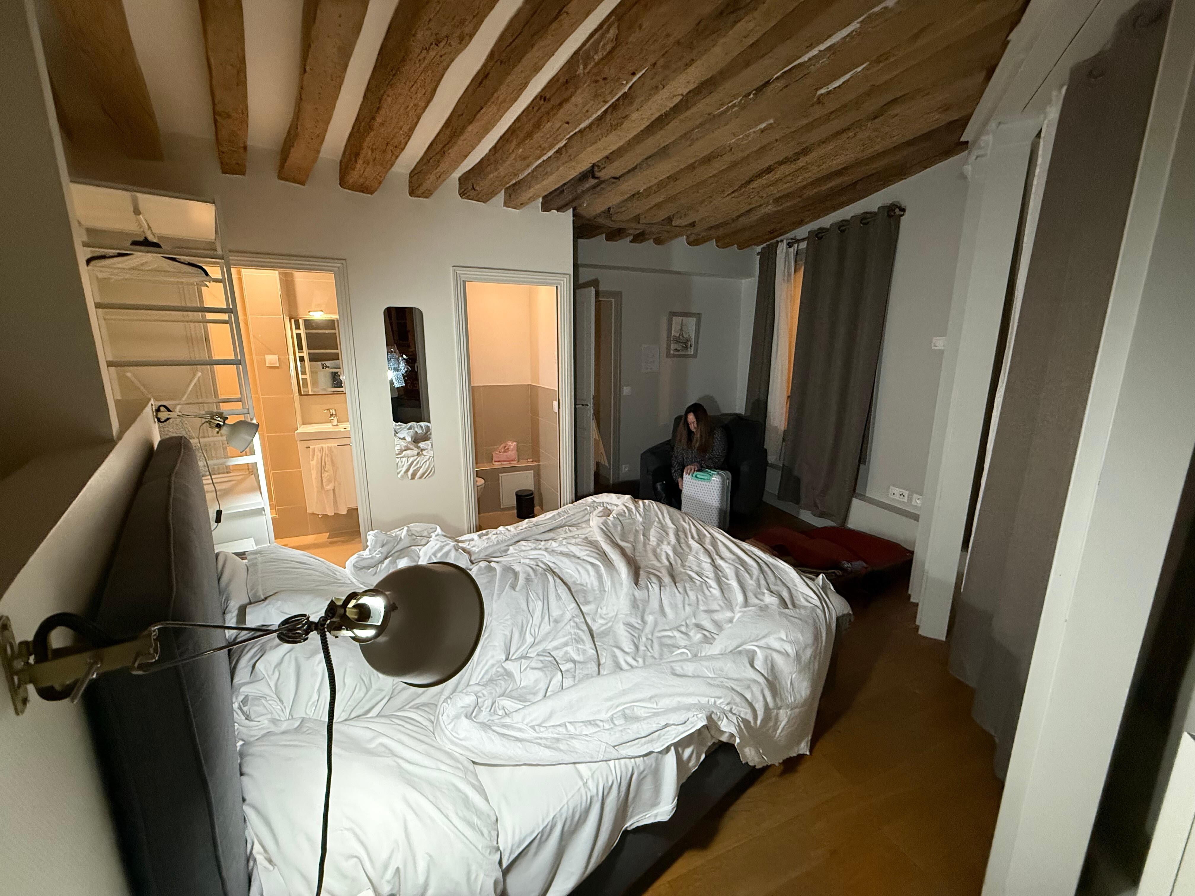 The bedroom had minimal storage, we worked out of our suitcases.  