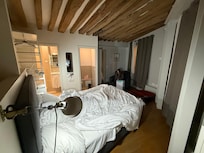 The bedroom had minimal storage, we worked out of our suitcases.