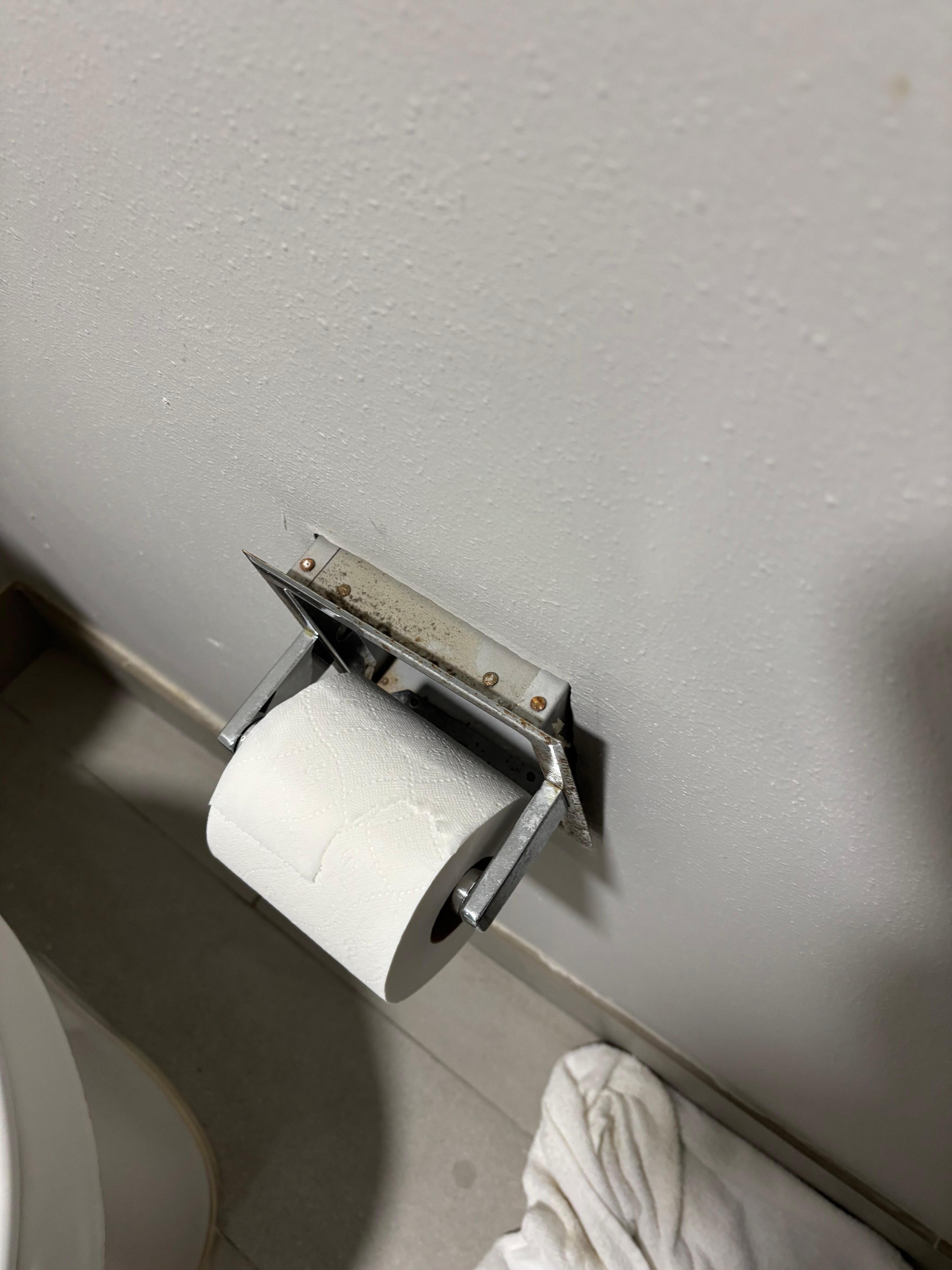 Toilet paper roll was falling off