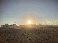 Newport beach in the early morning.