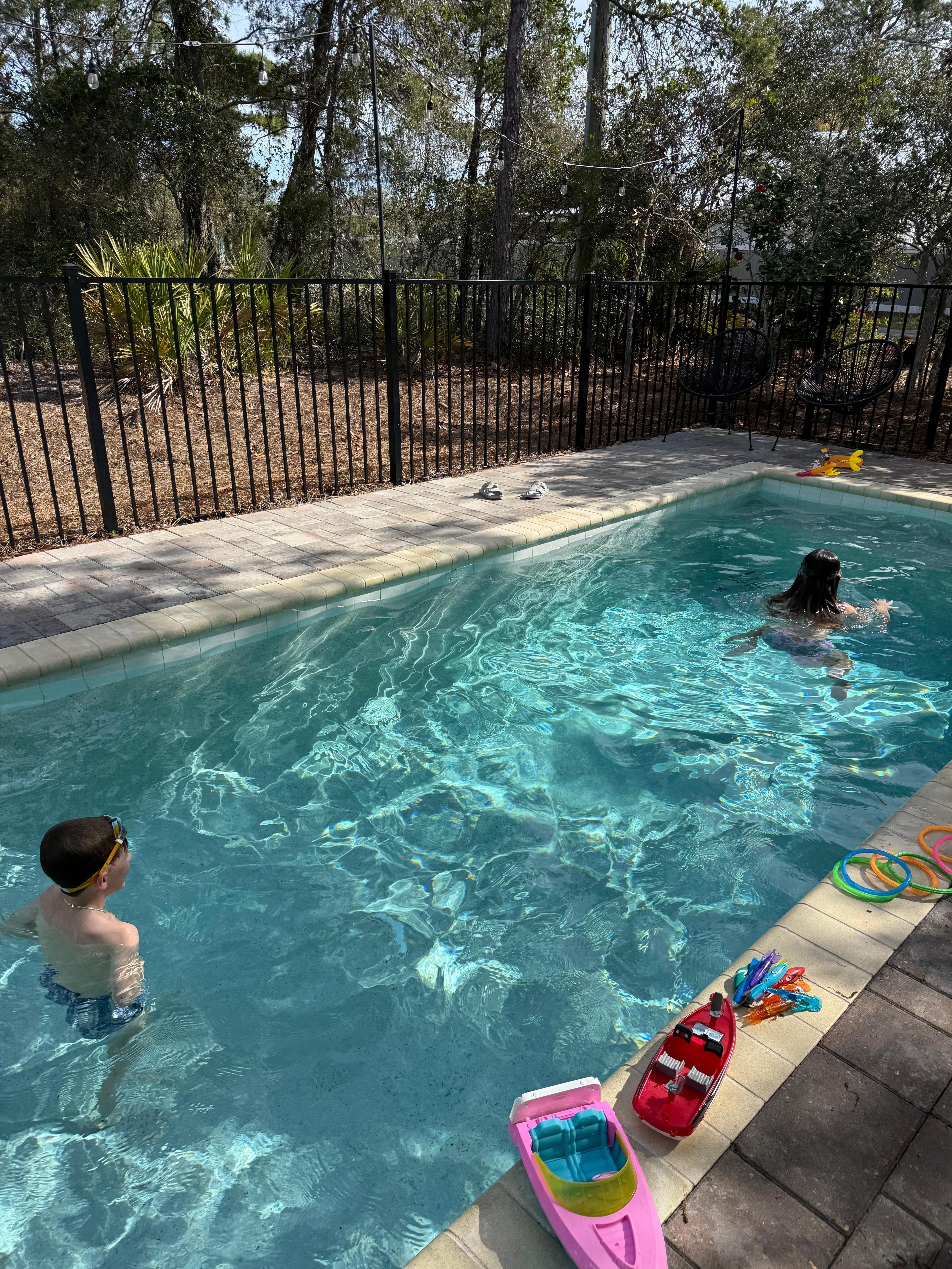 The kids really enjoyed the pool since it was windy and a little colder at the beach! 