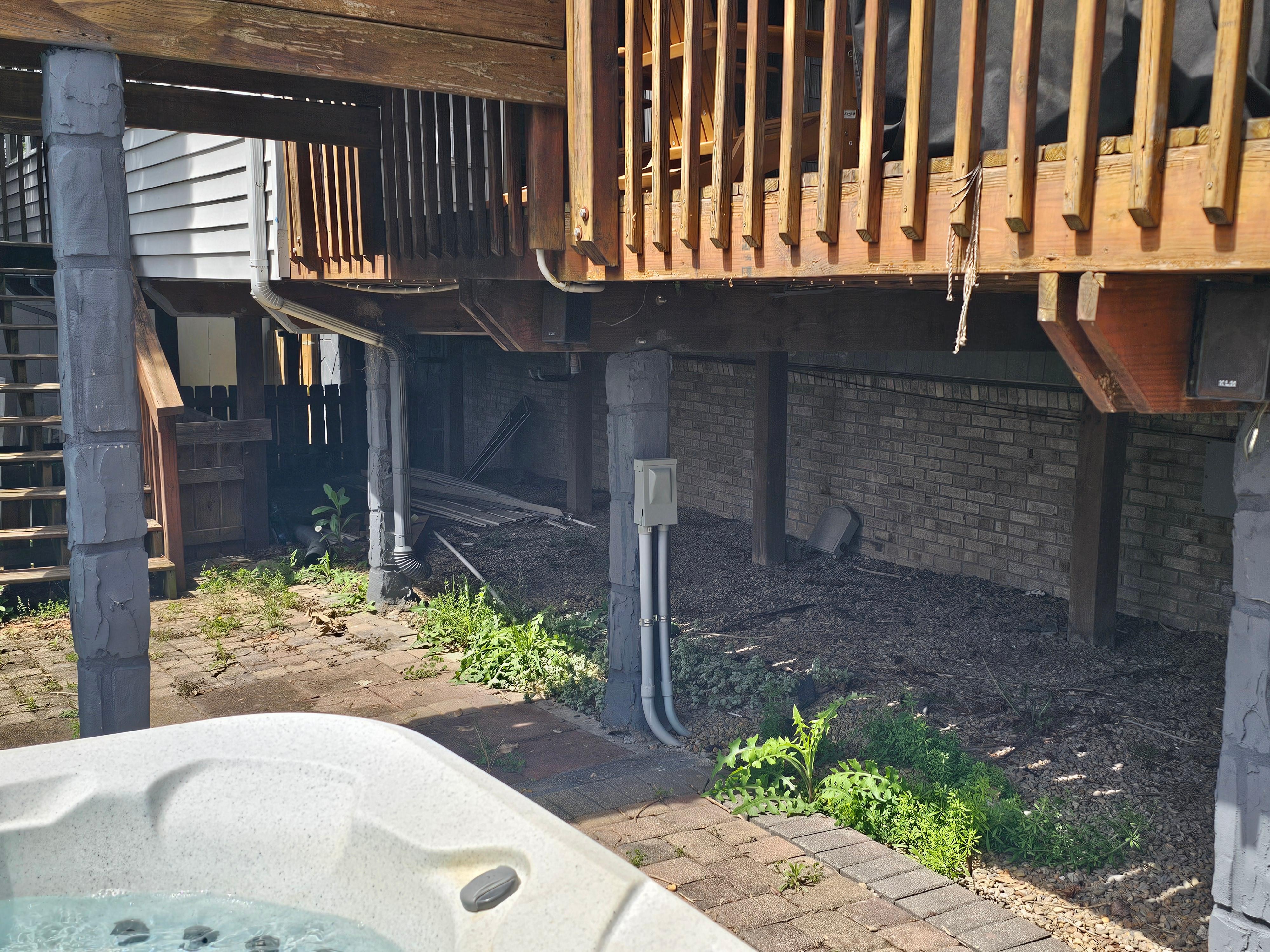 Glorious view from the hot tub that we didn't dare enter