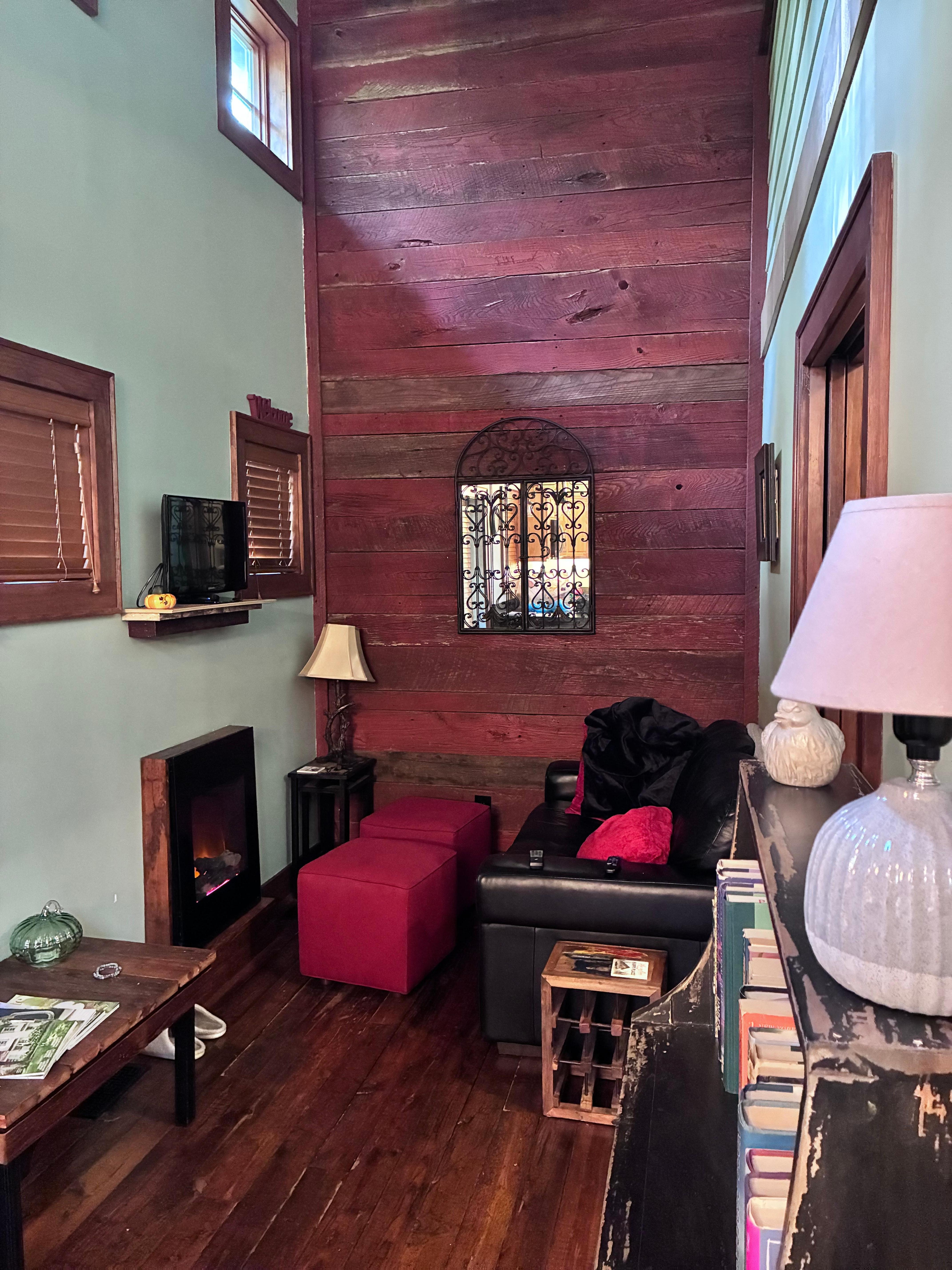 Cozy common area with fireplace