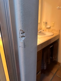 Bathroom door lock missing