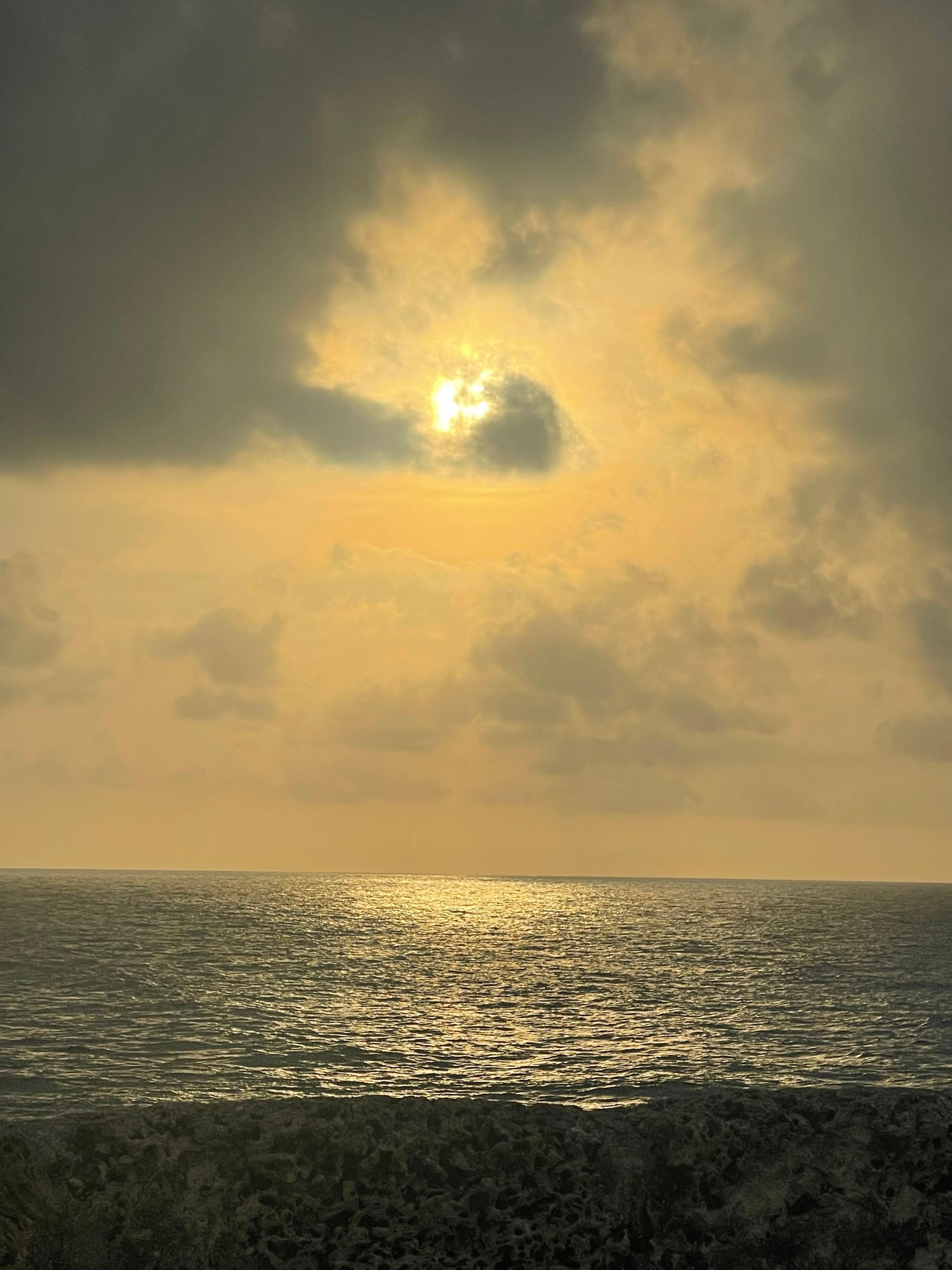 View from the room at sunset