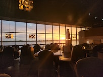 The sunset from Mahogany River Terrace on Mud Island.