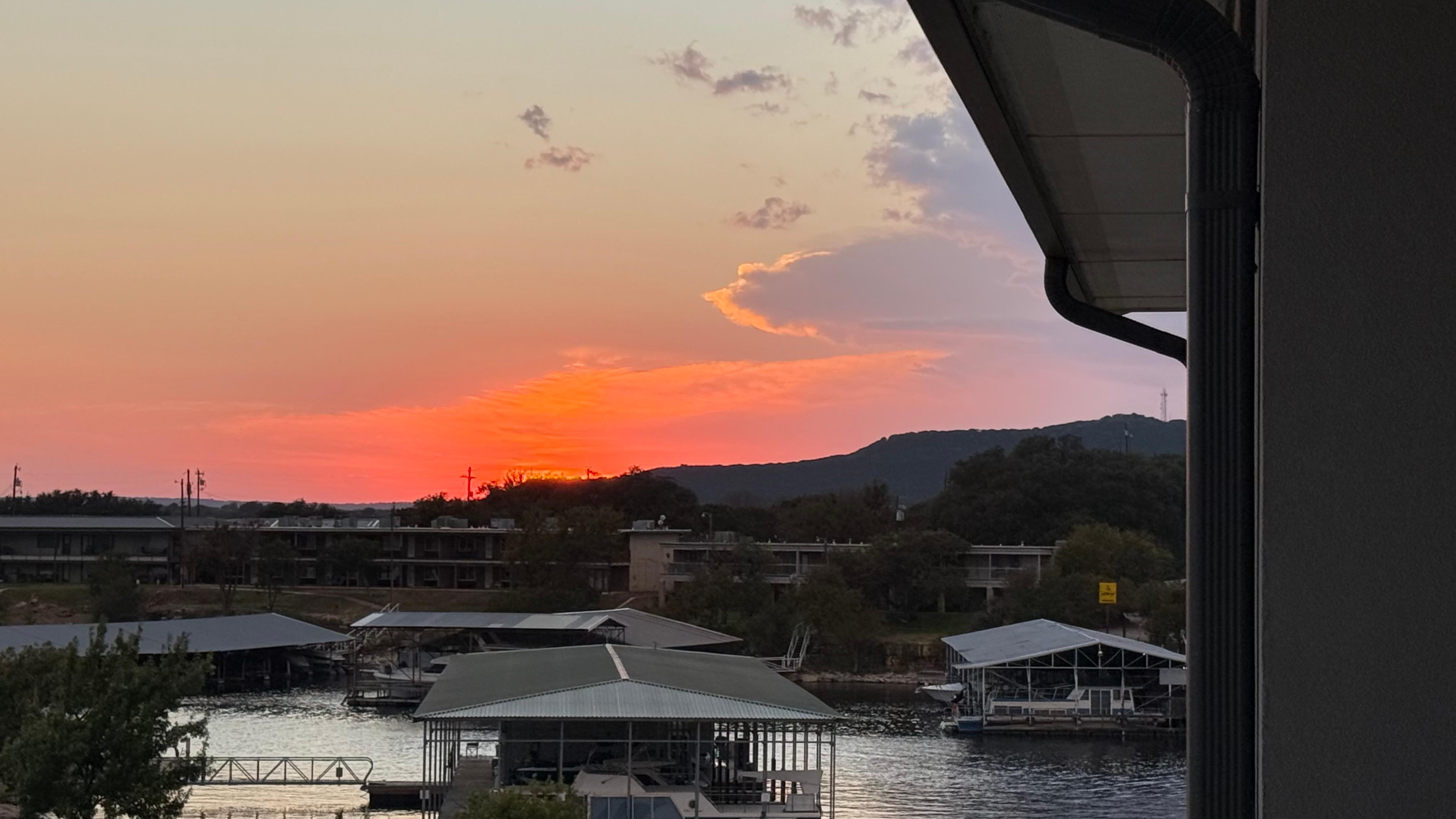 Sunset from hot tub. 