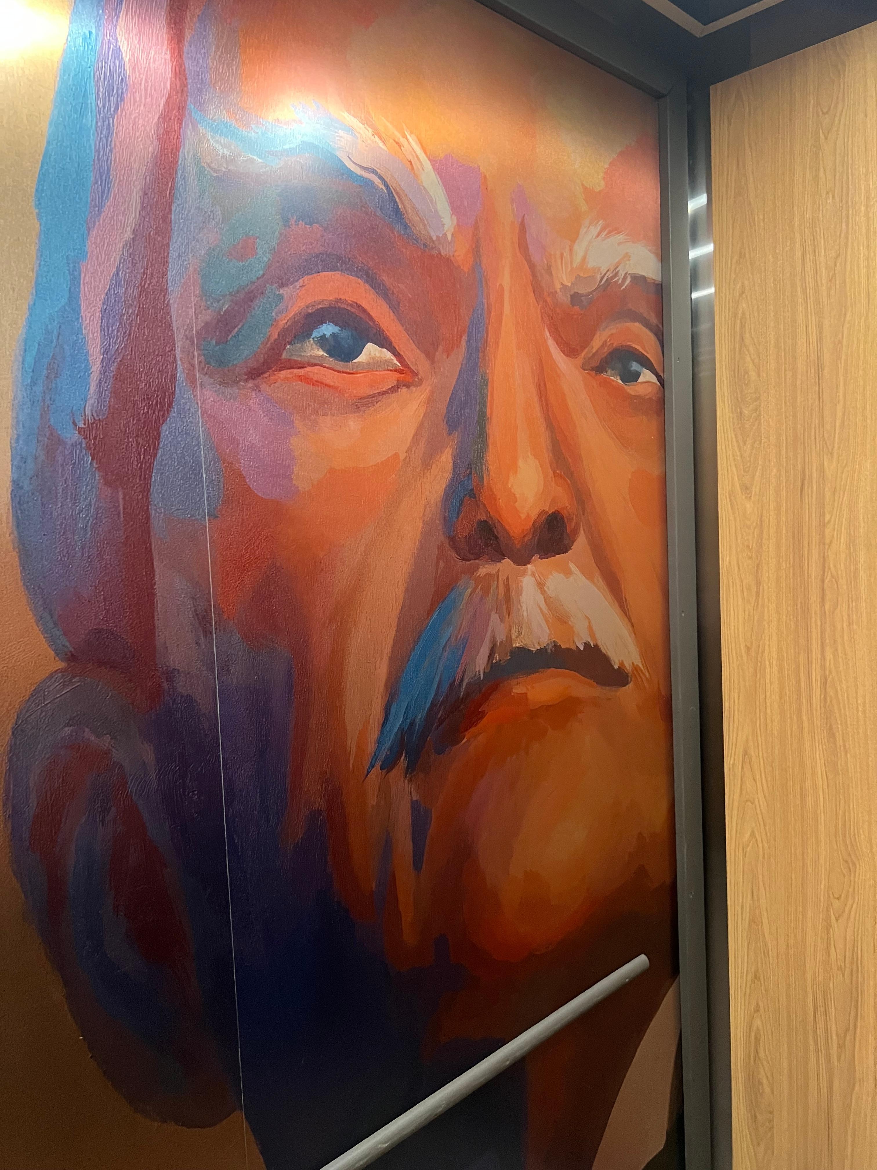 Artwork inside elevator