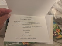 Birthday wishes from the Hotel staff , so sweet