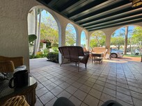 Patio facing the street, perfect for sipping coffee