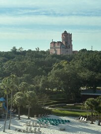 Resort view from window. No balcony