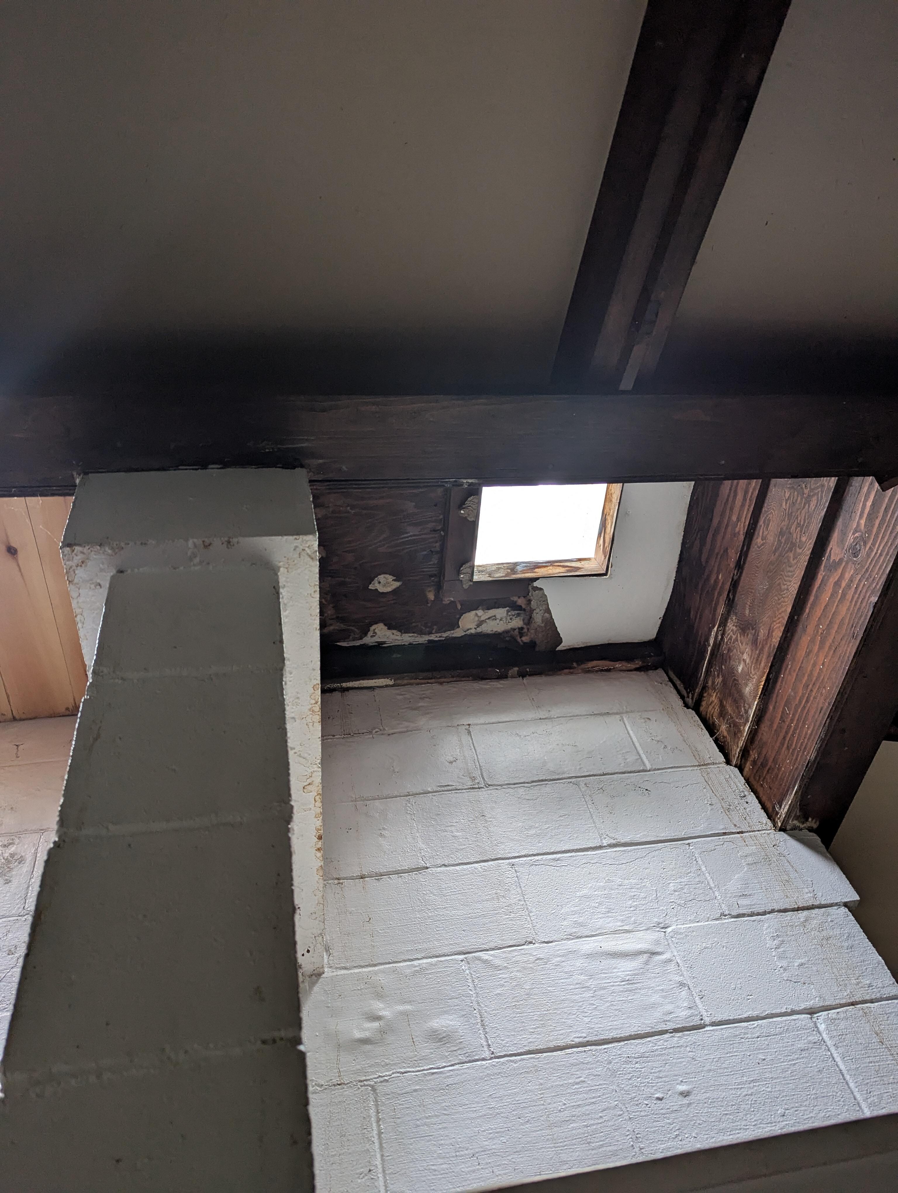 Leaky ceiling where the water came in at