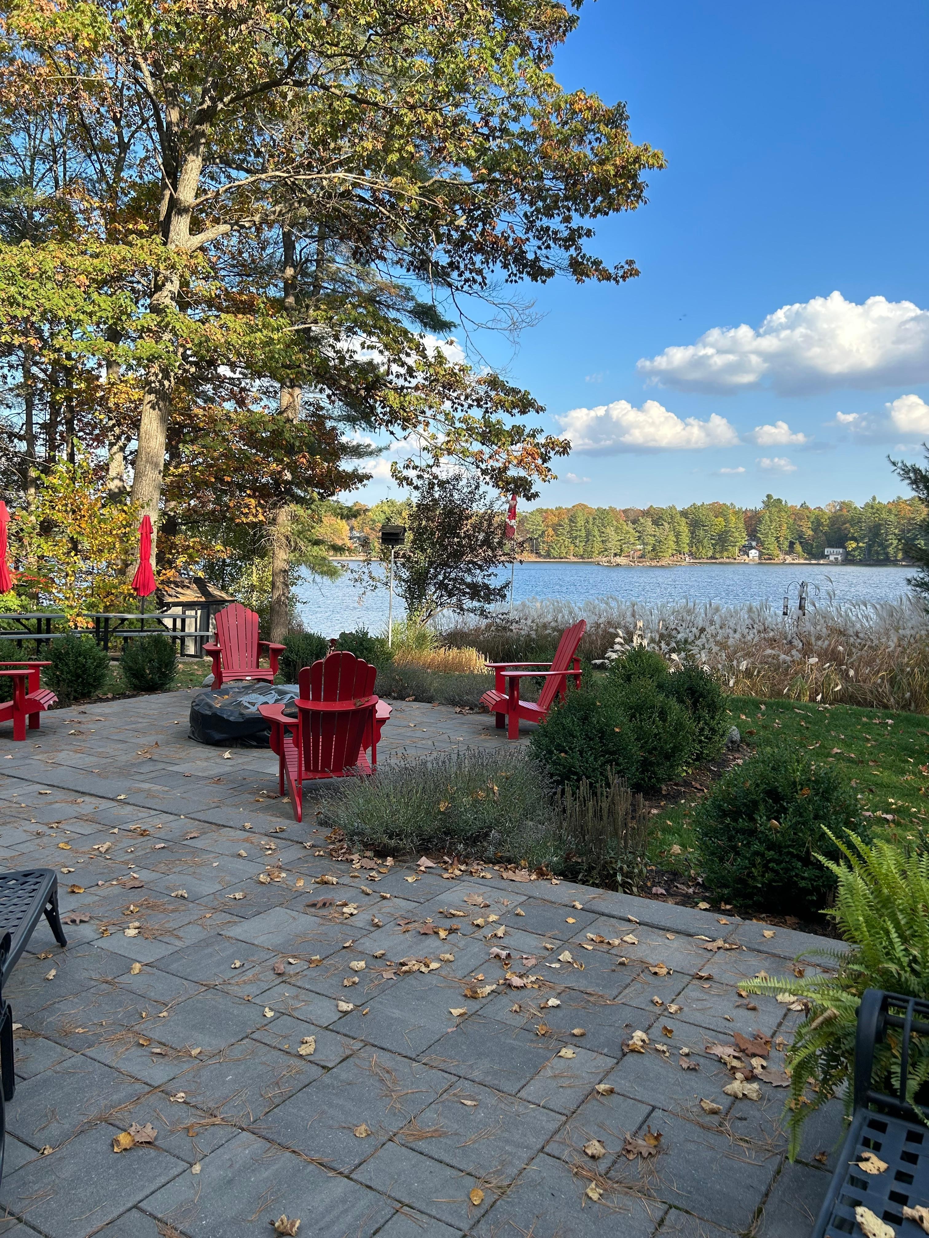 Beautiful landscaping and view. 