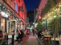 Behind the hotel is this lively and atmospheric passageway lined with charming restaurants