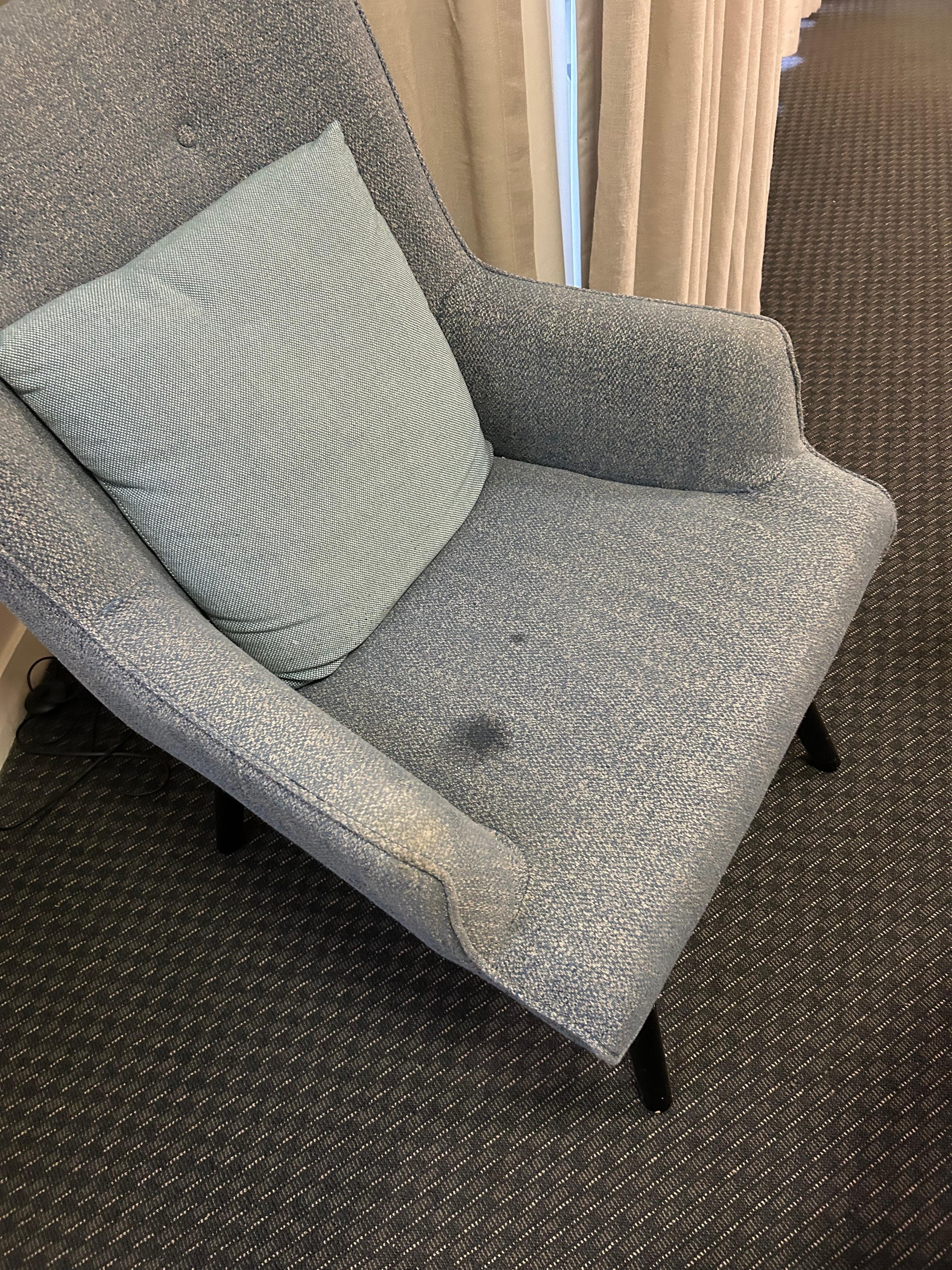 Water dripping onto chair 