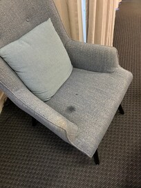 Water dripping onto chair