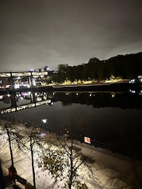 View from the room late at night overlooking the tune.