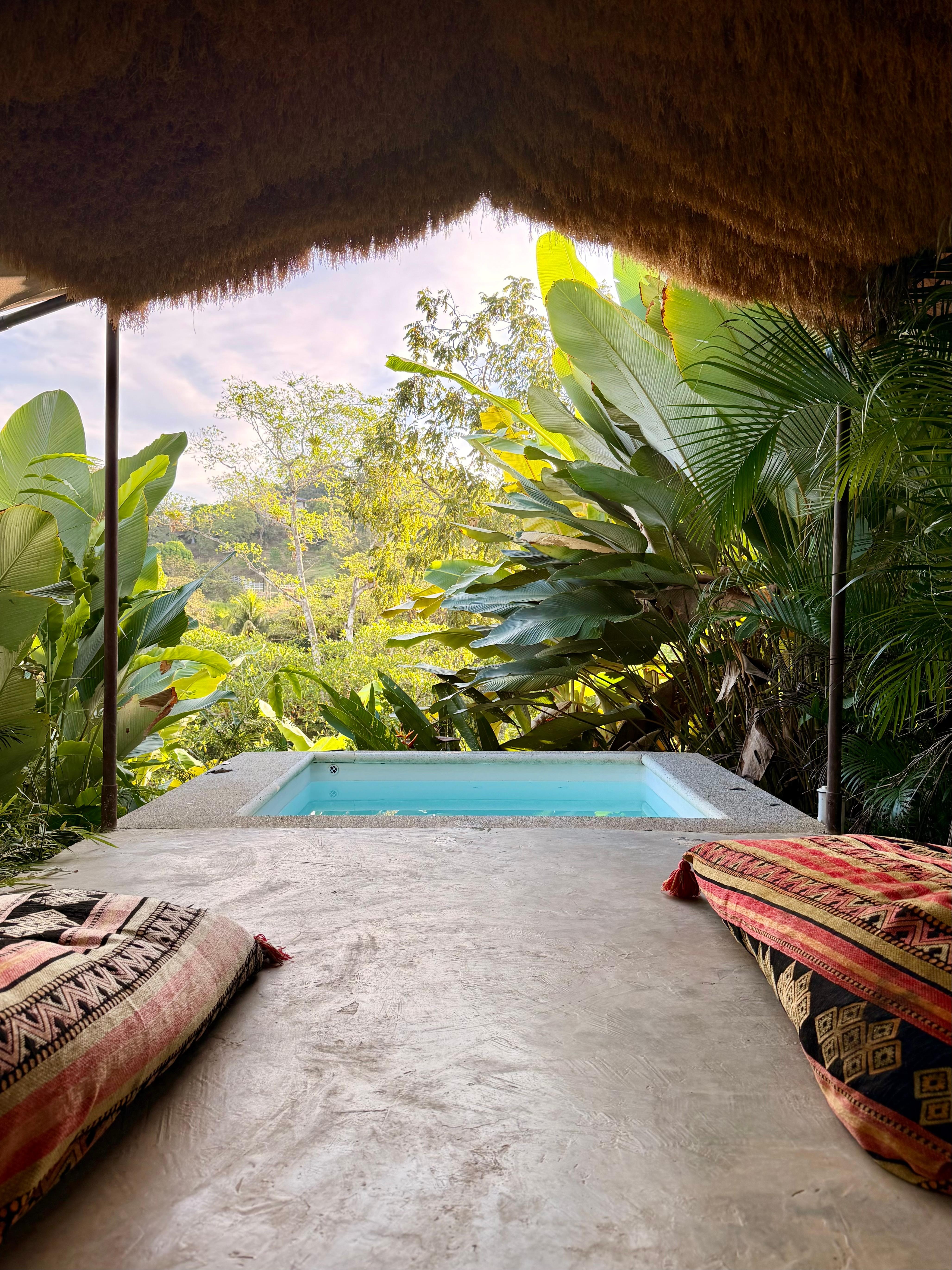 View of private plunge pool on terrace (looking from the inside / bed)