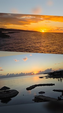 Sunrise and sunset from property