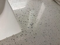 This was my bathroom sink counter. After a few drops of my soda were poured down the sink. Again covered in ants right away. This pic was taken AFTER I cleaned sink and killed as many as I could but they still kept showing up.