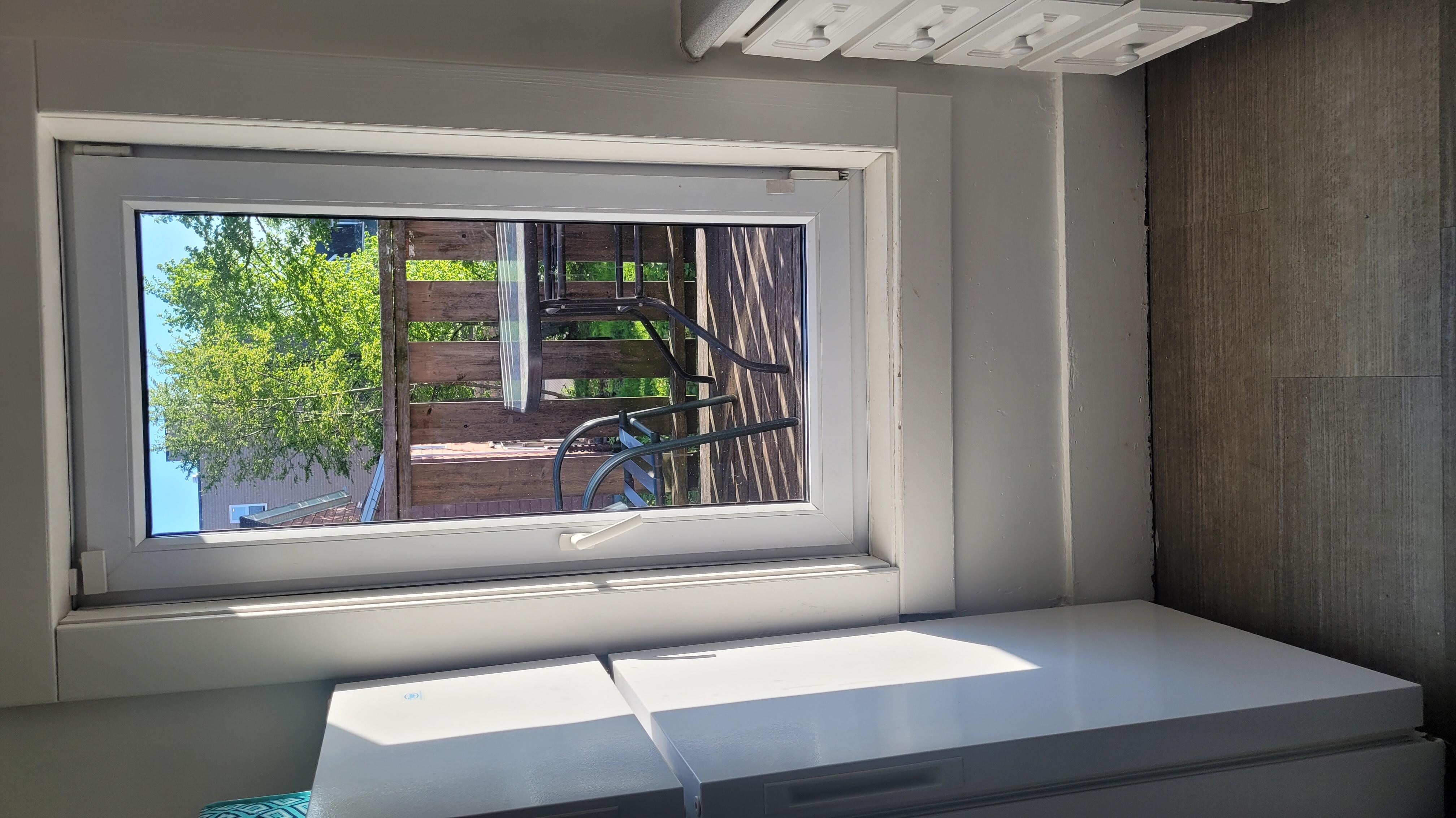 The window you climbed through to get on the balcony