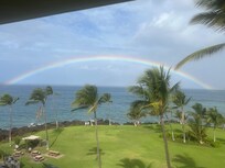 Picture perfect rainbow view from balcony on our first day
