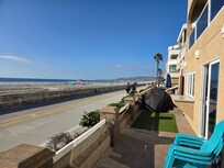 The boardwalk from the patio