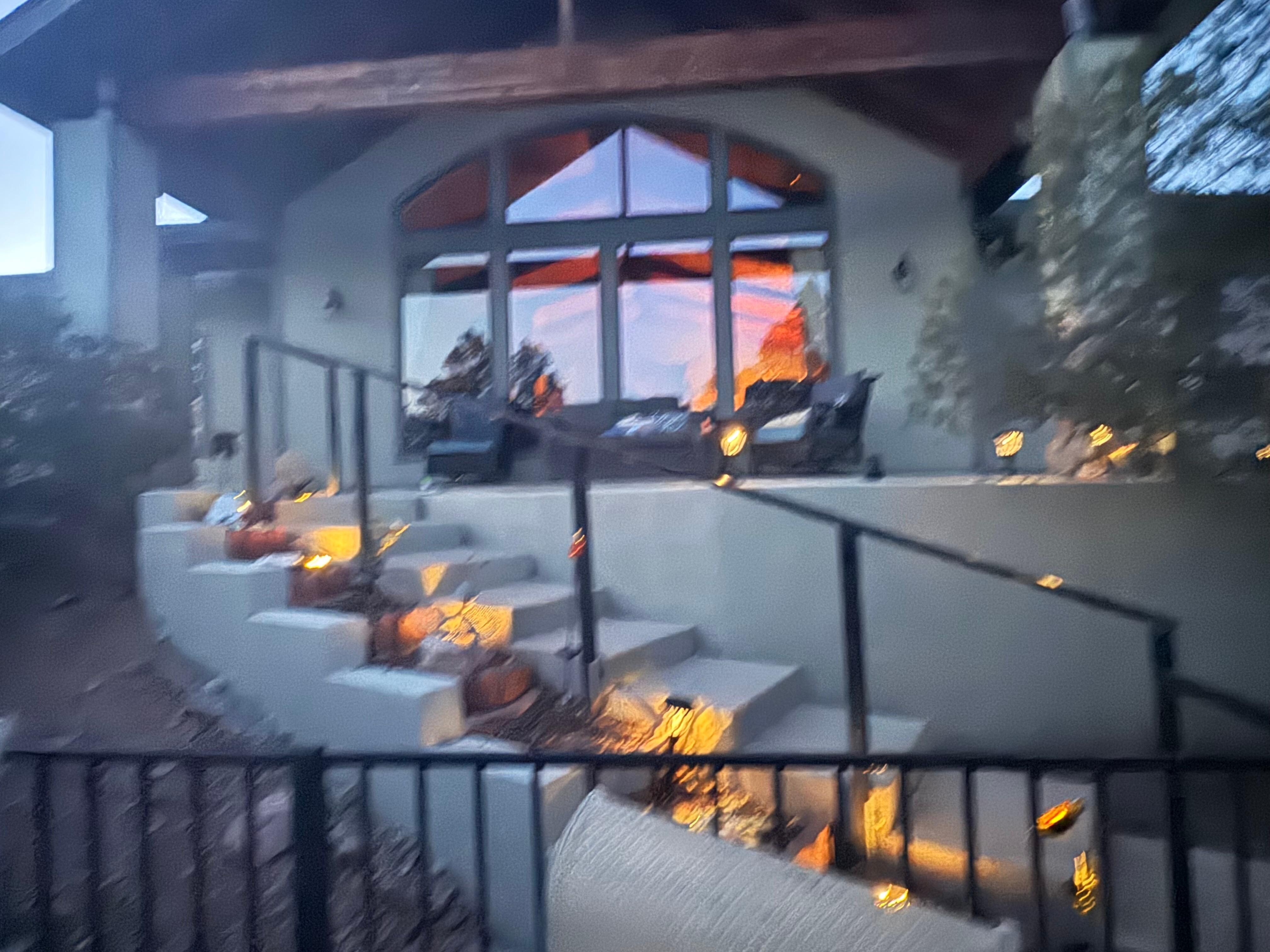 Taken from little deck with table below the main house.