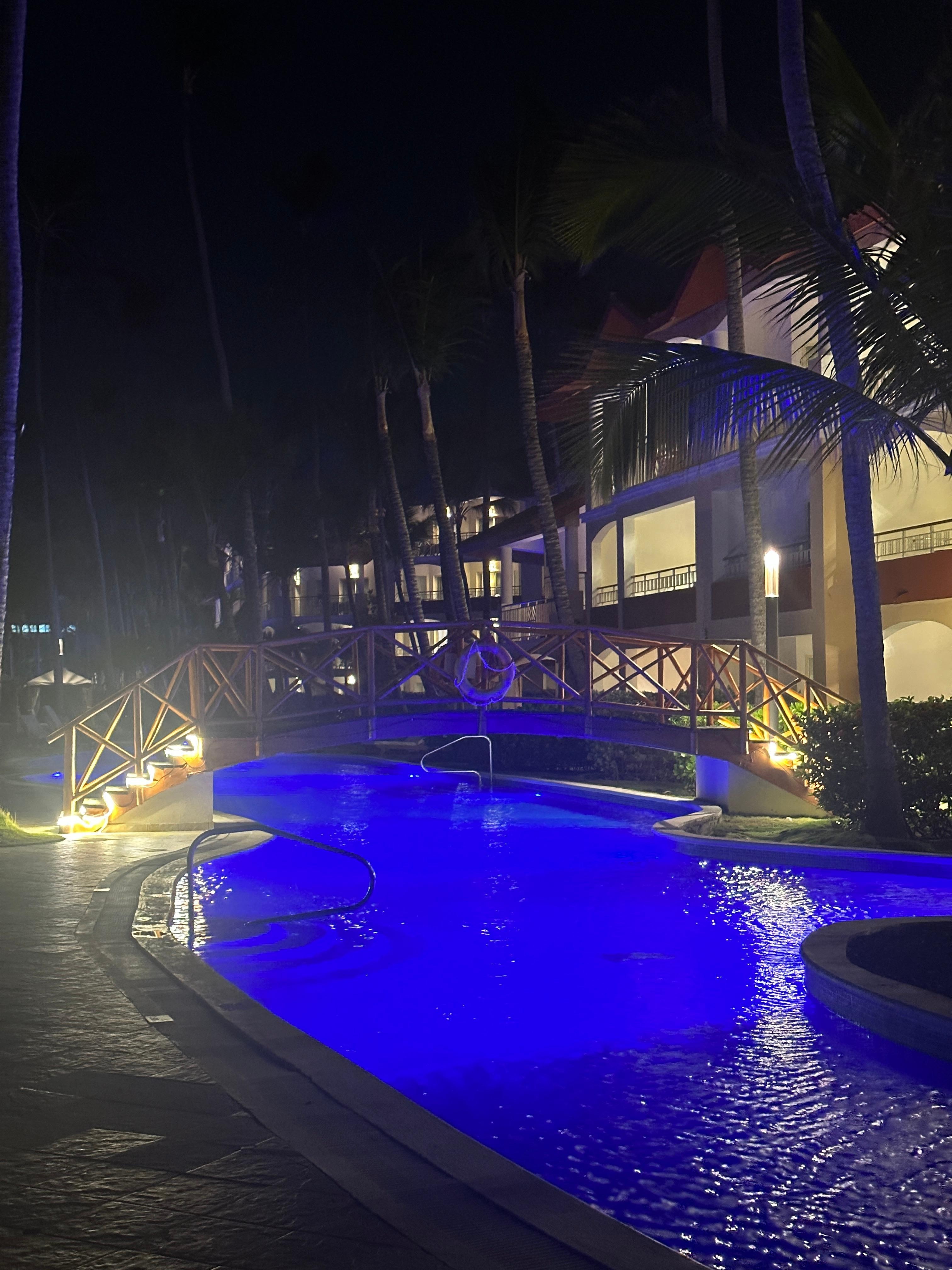 Beautiful pools at night